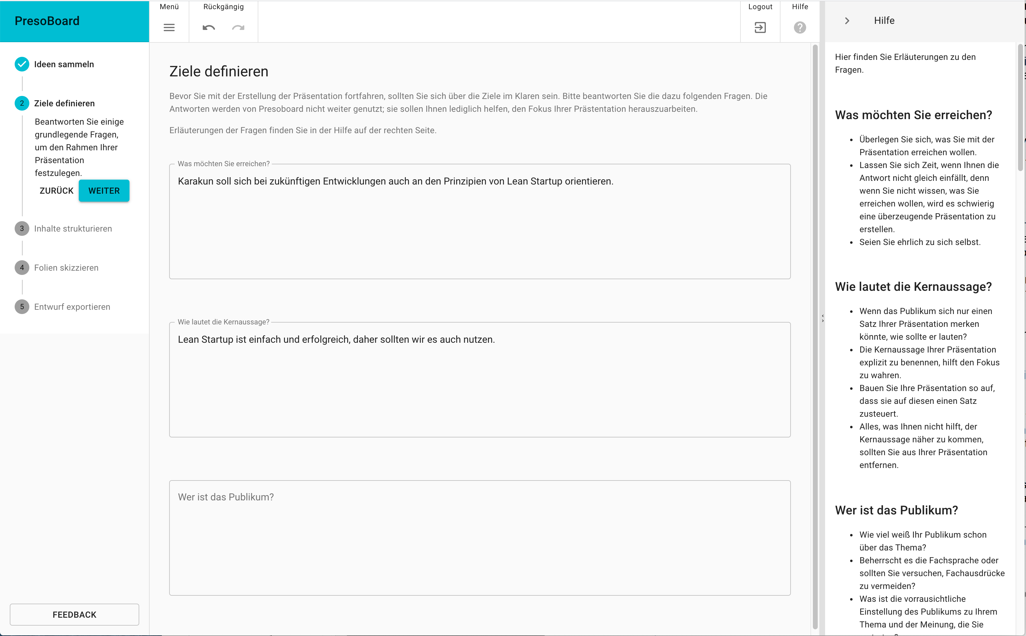 Screenshot eines Dialogs zum Editieren eines Post-Its